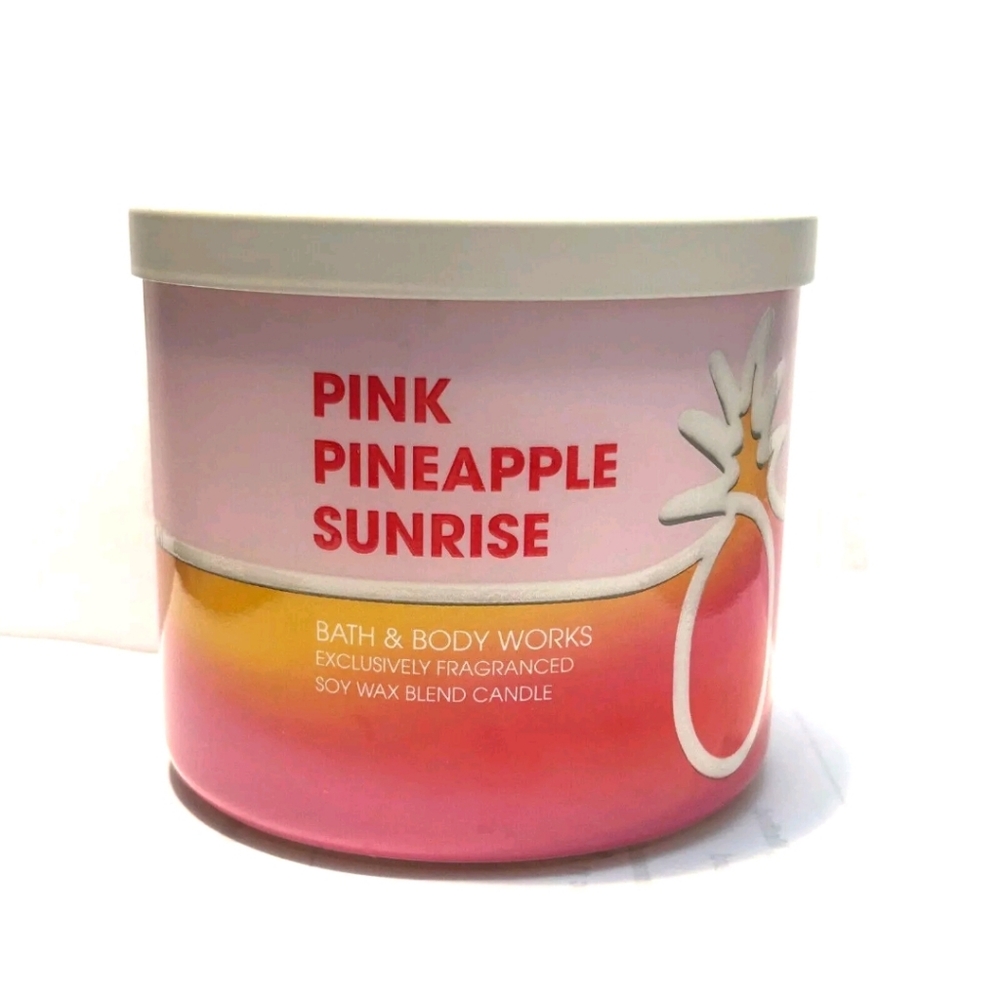 PINK PINEAPPLE SUNRISE Bath & Body Works 3 Wick Candle  14.5OZ  NEW